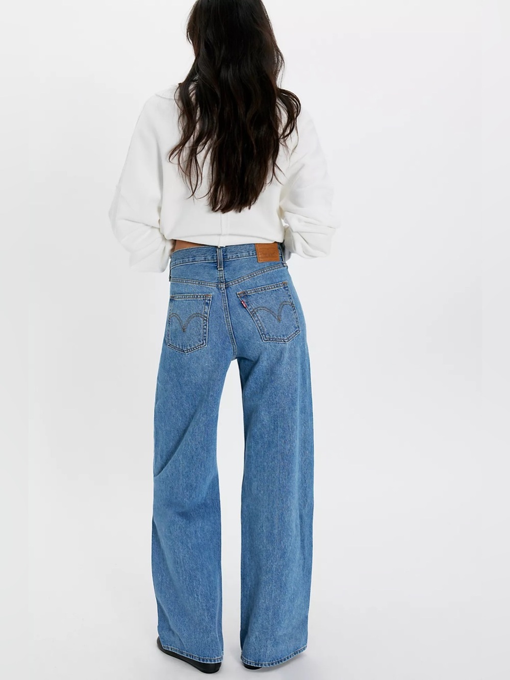 Levi's Ribcage Wide Leg High-Rise Blue Jeans size 25
